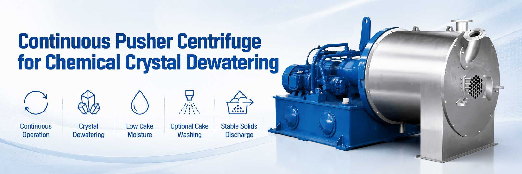 Chemical Crystal Dewatering Pusher Centrifuge