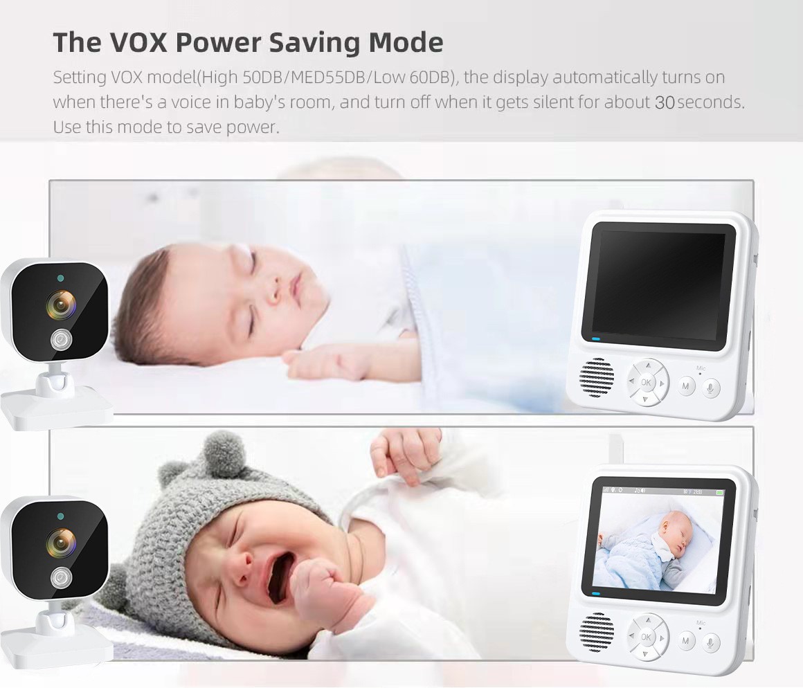 HD Wireless Baby Monitor Camera 2.8 Inch Security IP Camera With Night Vision Sleep Monitoring Two Way Audio Smart Wifi Cameras