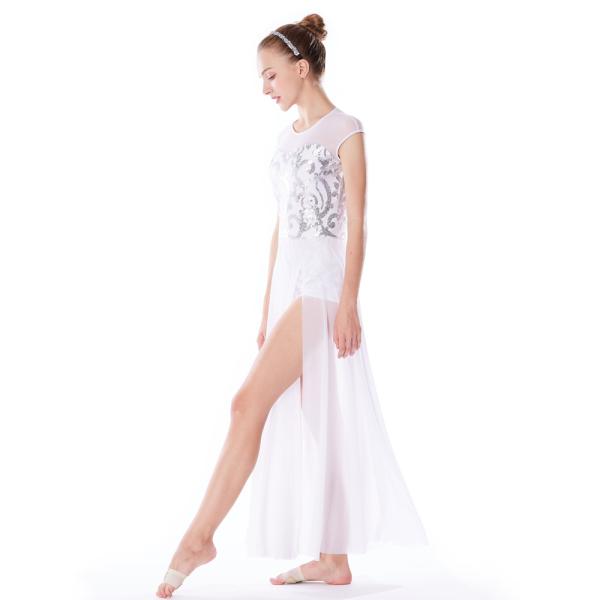 Rich Gold Dance Competition Wear Stretch Mesh Overlay Fairy Tale Sleeveless Maxi Long Dresses
