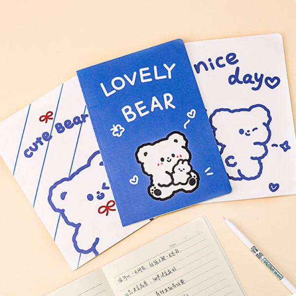 Kawaii dessin animé Petit ours Cahier A5 Taille pas d'adhésif Parfait pour les amateurs de papeterie