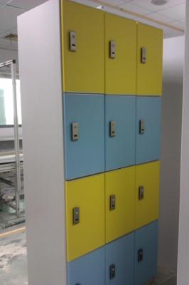 Four Tier Strong Employee Storage Lockers Gray / Yellow For Swimming Pool