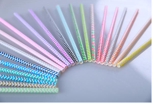 Colorful Stripes Designs Paper Straws for Party Decorate