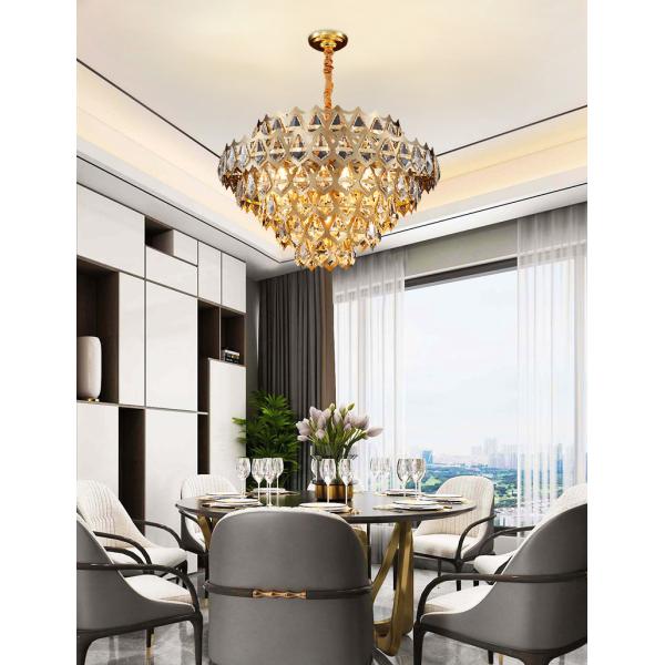 Приспособление СИД Dimmable потолочного освещения роскошной круглой хрустальной люстры винтажное вися привесное для черноты спальни столовой