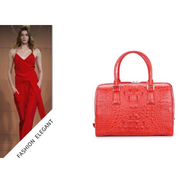 New zipper large capacity women's crocodile leather handbag for lady