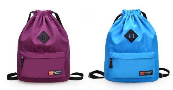Sports Pull String Backpack , Durable Simple Style Athletic Drawstring Bag