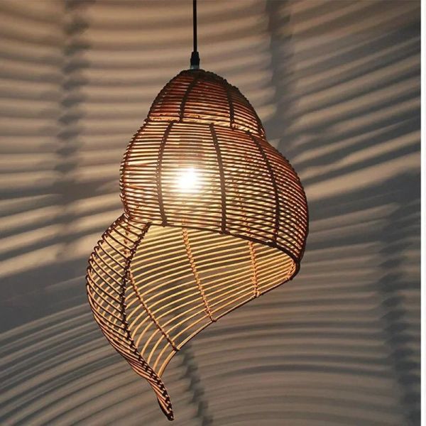 Study Room Lights Parlor home decor Southeast Asia Bamboo Conch Pendant Lamp(WH-WP-110)