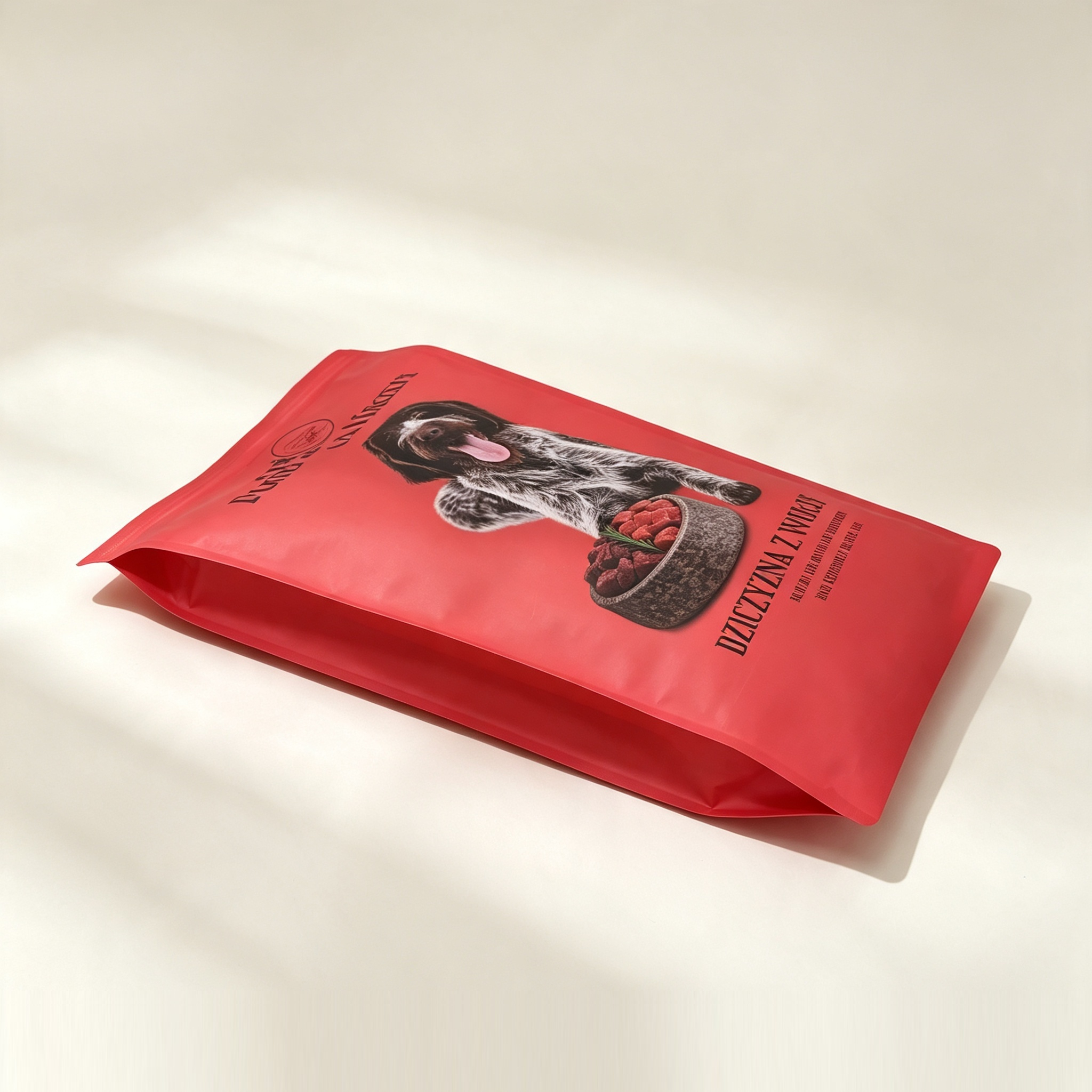 12kg Digital Printed Quad Seal Dog Food Packaging Bag | High Barrier Resealable Zipper Large Format Pet Food Stand Up Pouch OEM Custom Printed Dog Feed Packaging