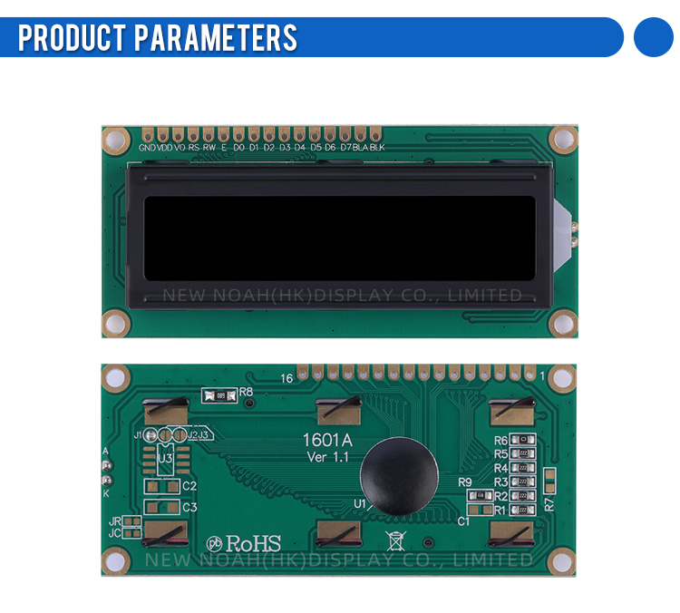 European BTN Black Film 1601A Character LCD Screen ST7066 1.5 Inches Multi Font Character Screen
