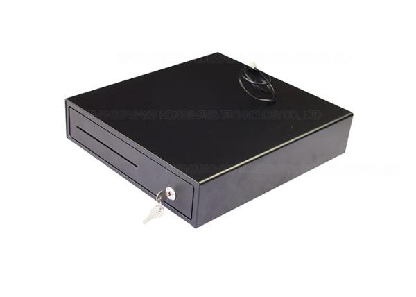 Black White Electronic Cash Drawer / Compact Cash Register Drawer 13.2 Inch 335 mm