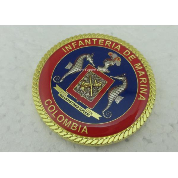 3D Customized Marina Personalized Coins , Challenge Colombia Coins With Zinc Alloy