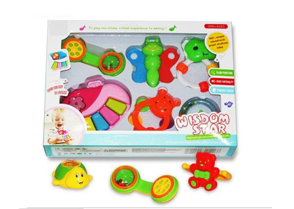 6 Pcs Plastic Kids Music Piano Baby Rattle Teether Toddler Instrument