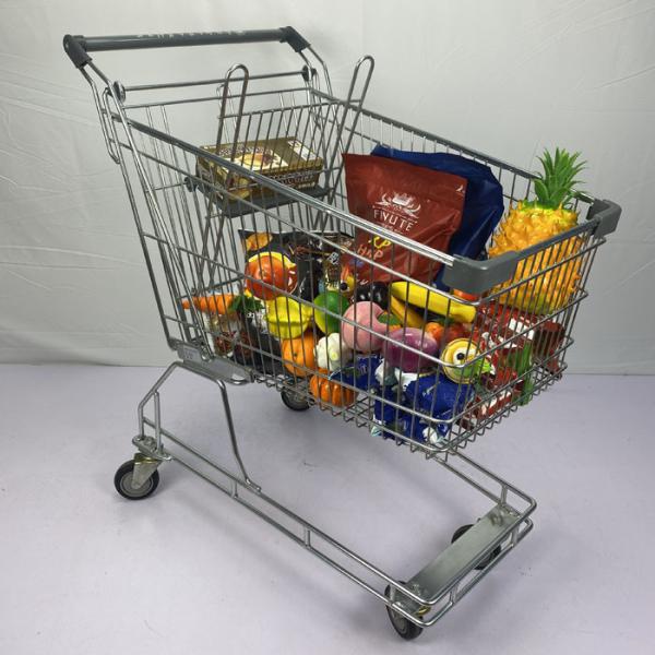 125L Conventional Metal Shopping Trolley Grocery Cart Australian Style PU Wheels CE Certificate