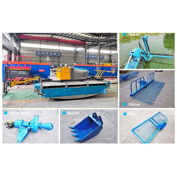 Automatic Amphibious Weed Harvester with Aluminum Alloy Body and Stern Drive Engine for Real-Time Positioning