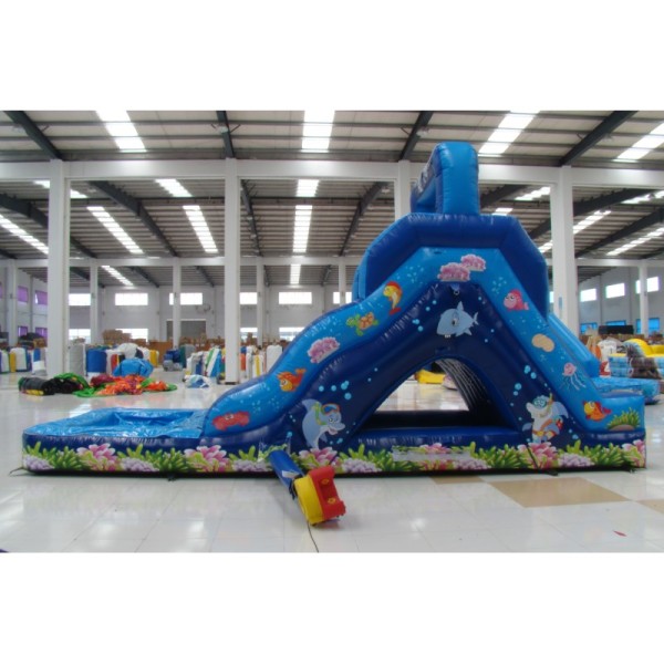Inflatable Floating Water Slide Large Slide with Pool Inflatable Water Games