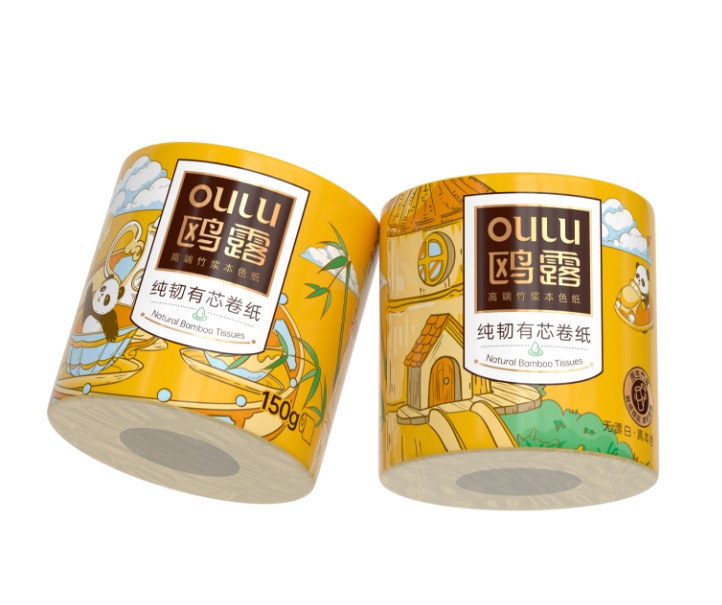 Wholesale Custom Soft Embossed Toilet Paper Roll Bamboo Pulp 2-layer to 4-layer Toilet Paper