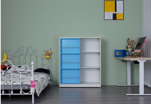 Home Furniture Anti Dumping Short Steel Storage Cabinet Children Bookshelf