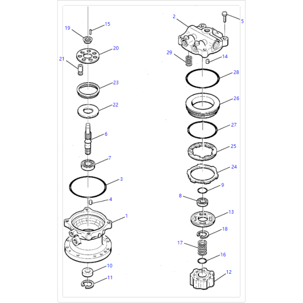 Swing Motor For PC75-1 PC75R-2 USA PW75-1 PW75R-2 Komatsu Excavator Spare Parts 201-26-00080 708-7T-00381 708-7T-01150 Rotary Device
