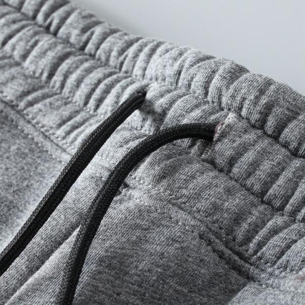 100% Cotton Embroidery Men's Fleece Lined Joggers Padded Warm Pants Trousers for Mid Waist