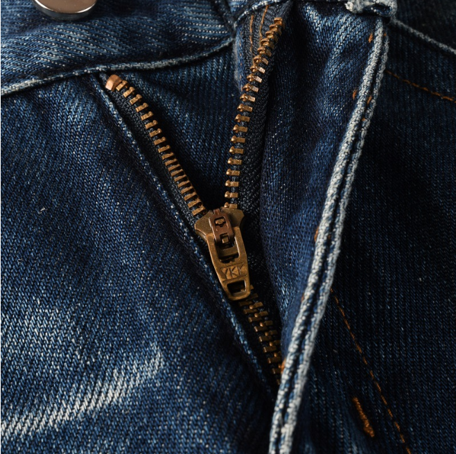 Vintage Washed Men's Jeans Flare Mid Rise Jeans With Whisker Detailing