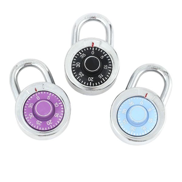 Wholesale New Stock Durable 45mm Round Zinc Alloy Powder Coated Turntable Password Lock Household Anti-Theft Feature
