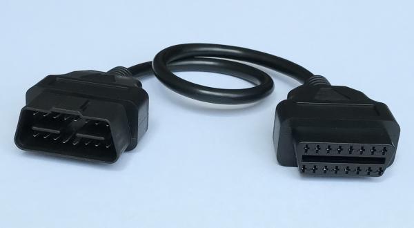 OBD2 OBDII 16 Pin J1962 Male 24V to Female Extension Round Cable