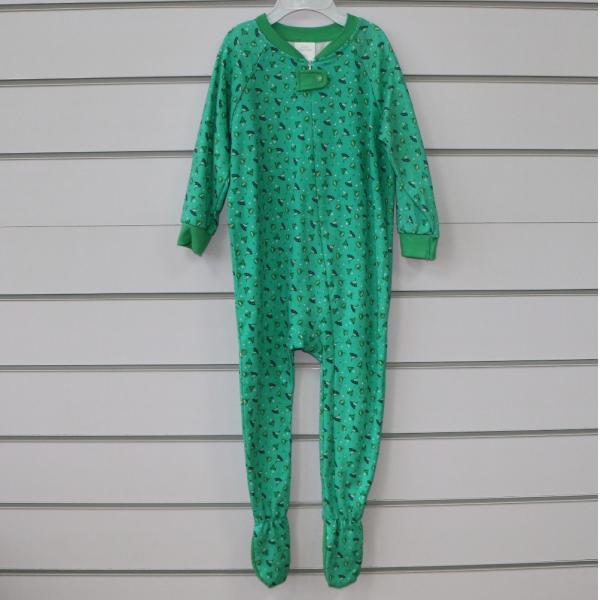 Knitted Unisex Baby Footie Romper with Animal Patch Embroidery Snap or Zipper Opening