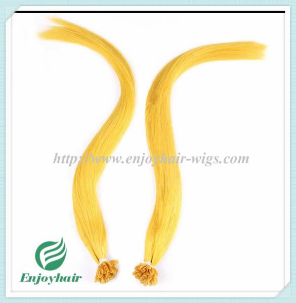 Nail U-Tip Hair 10-28 100s/pack yellow#colorStraight Human Hair malaysian hair extension