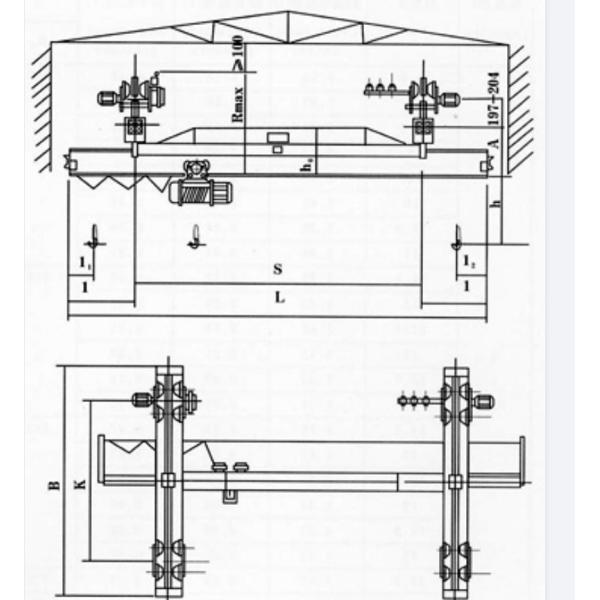 10 Ton Single Girder Suspension Bridge Crane With CD MD Electric Wire Rope Hoist