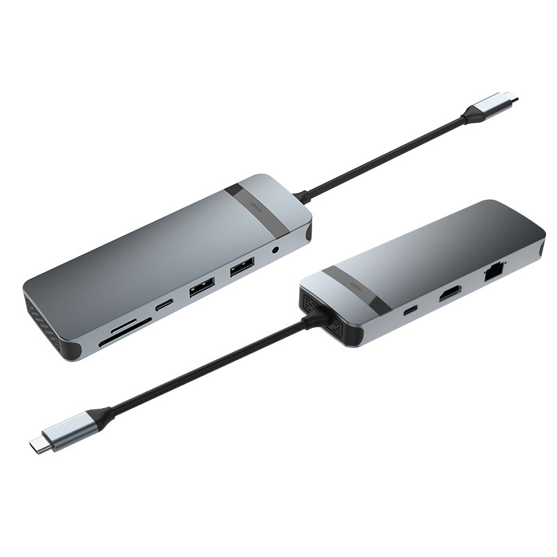 Станция с 9-в-1-м USB-C с 4K HDMI 100W PD USB 3.0 с прочтением карт Аудио для MacBook