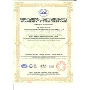 Pacific Electric Wire & Cable (Shenzhen) Co., Ltd. Certifications