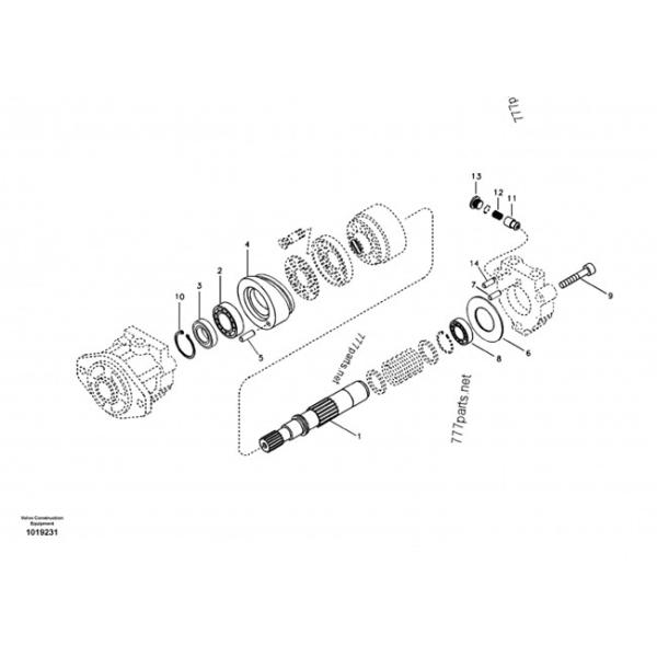 Refrigerar de óleo hidráulico do aço VOE 14531612 do motor de fã da máquina escavadora EC700 vermelha