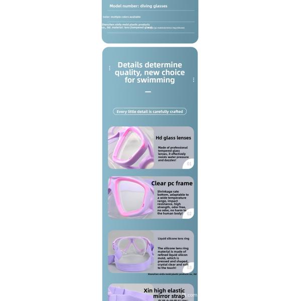 Máscara de snorkel para niños con lentes de PC y paño antivaho, diadema para buceo infantil