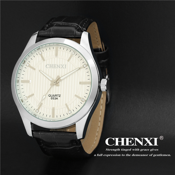 Zinc Alloy CE Rohs Nickle Free Quartz Watch Man Stainless Steel Case Leather Watch Unisex