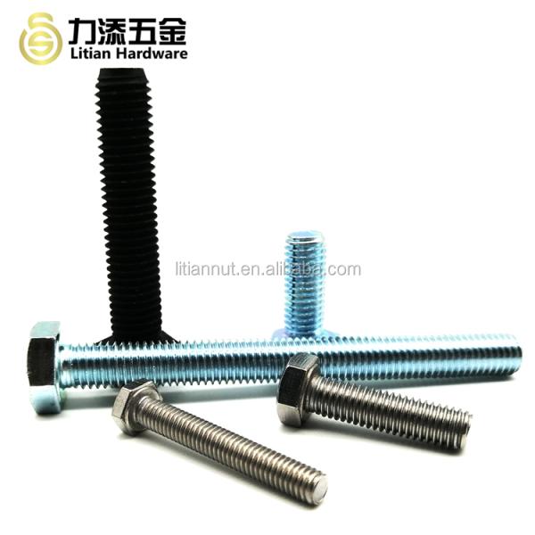 Stainless steel hex bolts black hex bolts galvanized hex bolts