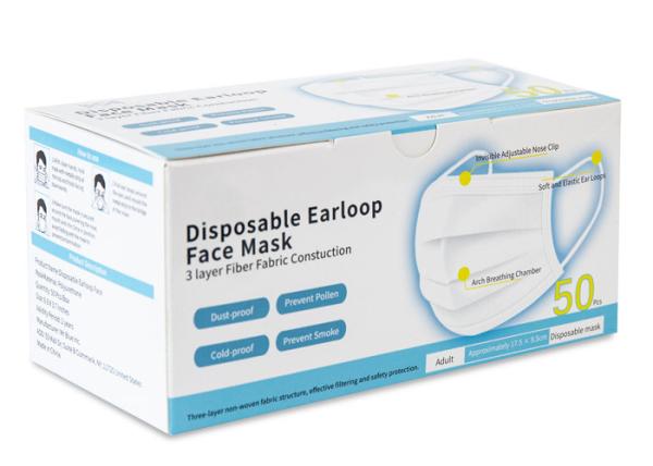 Hospital Disposable Medical PPE 17 X 9 Cm Size Disposable Earloop Face Mask