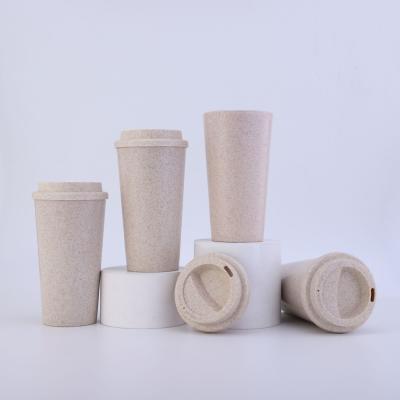 Fashion Single-Layer 580ML PP Wheat Straw Drinking Straw Cup Wheat Fiber Beverage Direct Drinking Cup