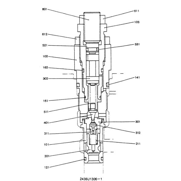 Arma principal hidráulico 2436U1306F2/2436U1306F3 de la válvula de descarga de los accesorios SK200-3 del excavador de KOBELCO