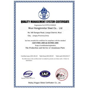 WUXI HONGJINMILAI STEEL CO.,LTD Certifications