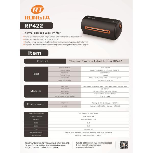 Thermal Barcode Label Printer High Stability With Bluetooth for Logistic and Warehouse