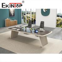Mesa de conferencia de oficina moderna Mesa de sala de reuniones de madera rectangular de lujo