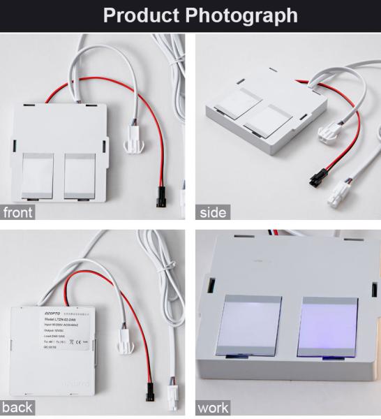 12W Integrated Large Two Buttons Three Colors Touch Sensor Switch for Bathroom Mirrors
