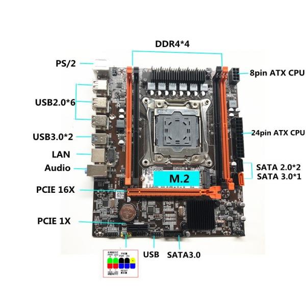 X99 Motherboard LGA-2011 X99H Desktop Mainboard E5 CPU DDR4 Ram M2 SSD