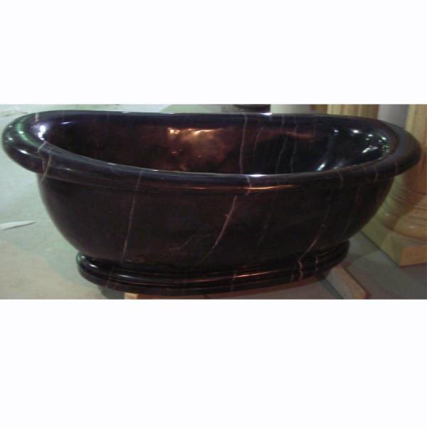 Hotel Deocration Black marble bathtub with polishing for bathroom,china sculpture supplier