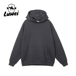 Alta Qualidade Homens Simples de Grande Tamanho Preto Leve Básico Algodão Personalizado Hoodie Pesado para Impressão