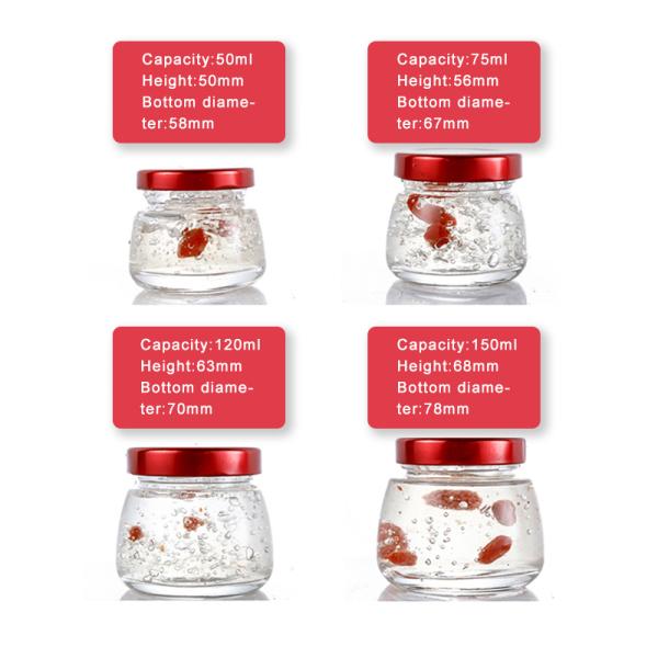 LFGB Hexagon 120ml 150ml Glass Honey Jars Food Storage Container