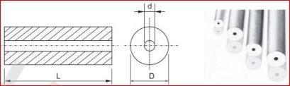 Cemented Tungsten Carbide Rod With Single Central Straight Coolant Hole