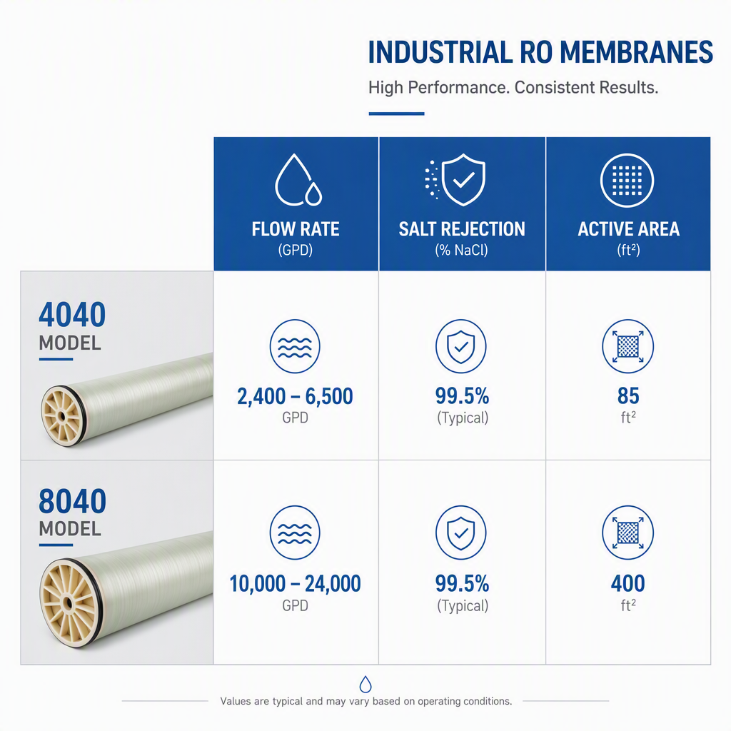 Polyamide Composite RO Membrane Element High Salt Rejection For Industrial Pure Water Treatment Systems Heavy Duty Grade