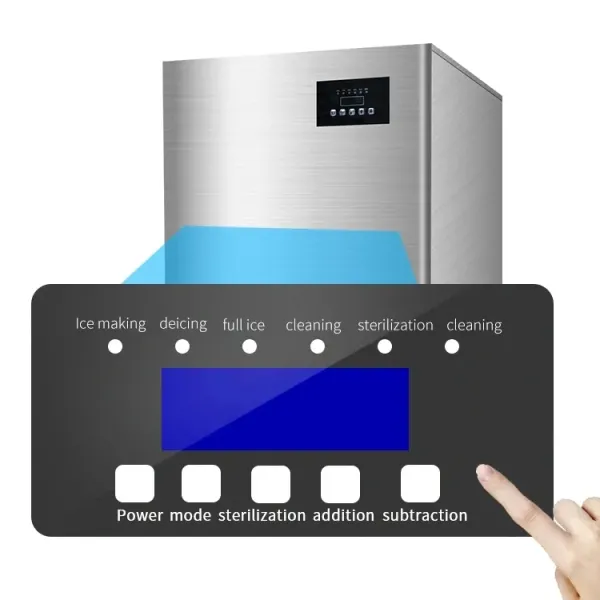 100kg Square Automatic Ice Maker Machine with Stainless Steel Body for Commercial and Household Use