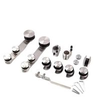 High Hardness and Durable Silver/black Glass Bathroom Sliding Door Kit for 6-12mm Glass