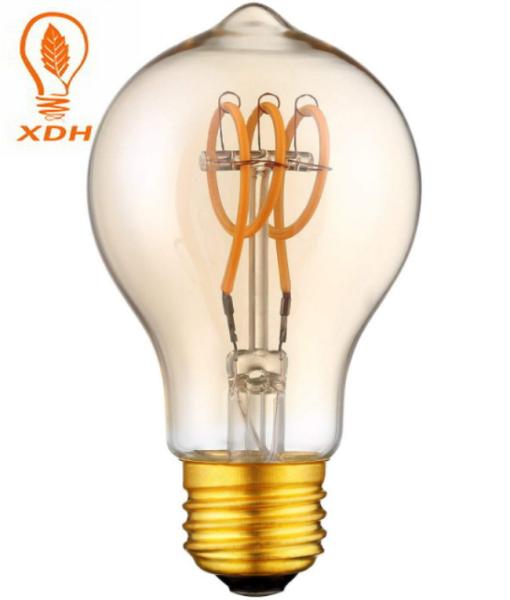 E27 240V Spiral LED Filament Bulb A60 , 4w Soft White Vintage Light Bulbs 220V